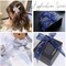 40 Yards Blue Wrapping Ribbon Sheer Transparent Ribbons Silver Star Organza Stamping Chiffon Silk Print Ribbon Trim for Sewing Making Craft Gift Wrapping DIY Christmas Dress Decor Supplies
